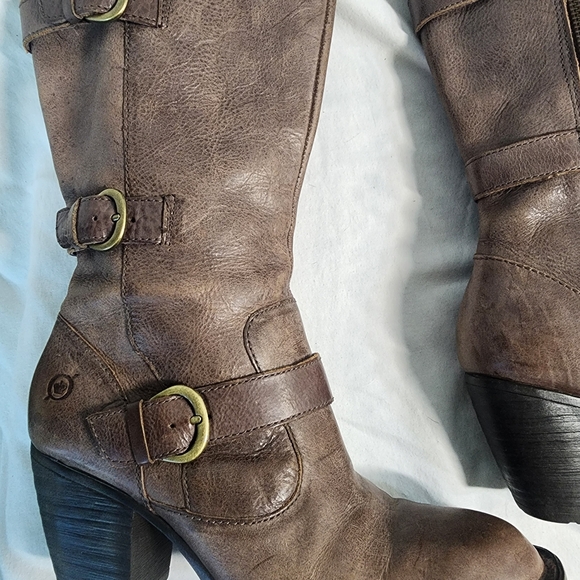 Born Brown Leather Heeled Boots - Picture 10 of 10